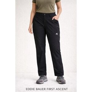 Eddie Bauer First Ascent Womens Cargo Pants Size 16 Black Hiking Outdoor Utility